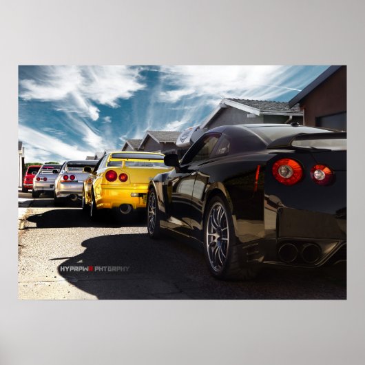 Nissan GT-R35, R34, R33, R32, Hakosuka Skyline Poster (Vorne)
