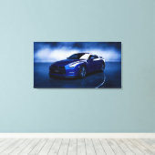 Nissan GT-R Blue Quality Leinwanddruck (Insitu (Holzboden))