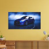 Nissan GT-R Blue Quality Leinwanddruck (Insitu (Wohnzimmer))