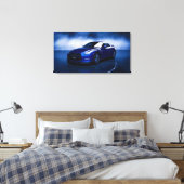 Nissan GT-R Blue Quality Leinwanddruck (Insitu (Schlafzimmer))