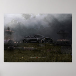 NISSAN GT-R R35 1400WHP im Jahre 1800 ' s-FRIEDHOF Poster