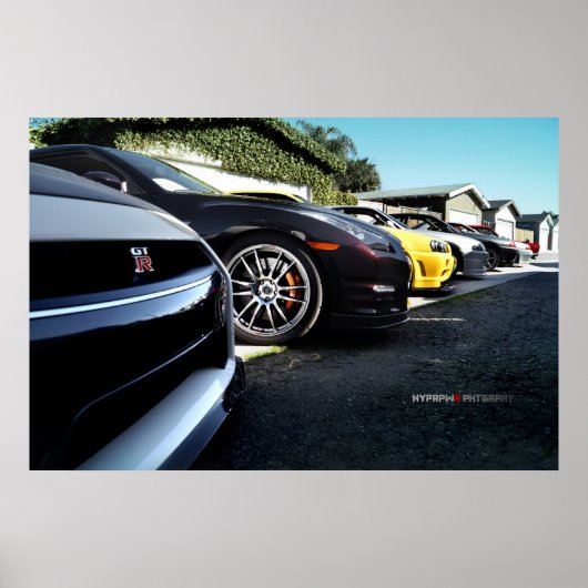 Nissan GT-R Skyline Foto Shoot R35, R34, R33, R32 Poster (Vorne)