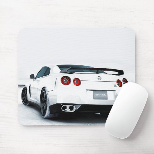 Nissan GT-R-Weiß Mousepad (Mit Mouse)