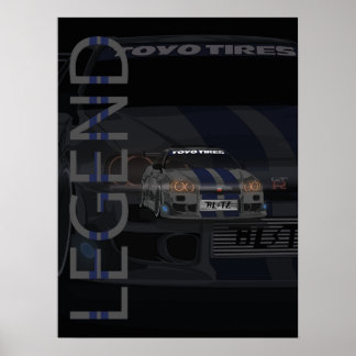 Nissan R34 GT-R Legend Poster