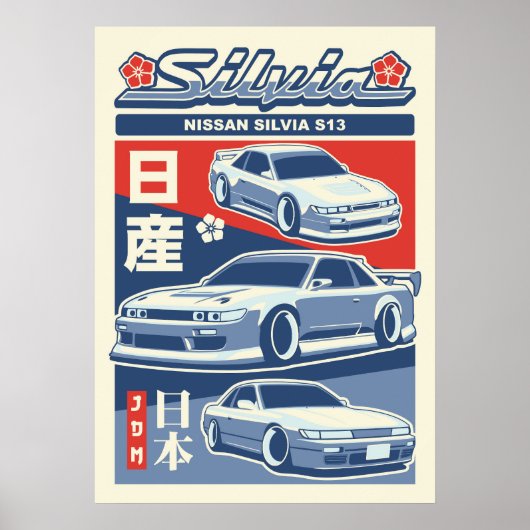NISSAN SILVIA S13 POSTER (Vorne)