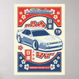 NISSAN SILVIA S13 POSTER