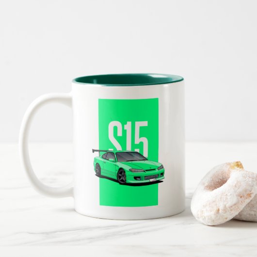 Nissan Silvia S15 Zweifarbige Tasse (Mit Donut)