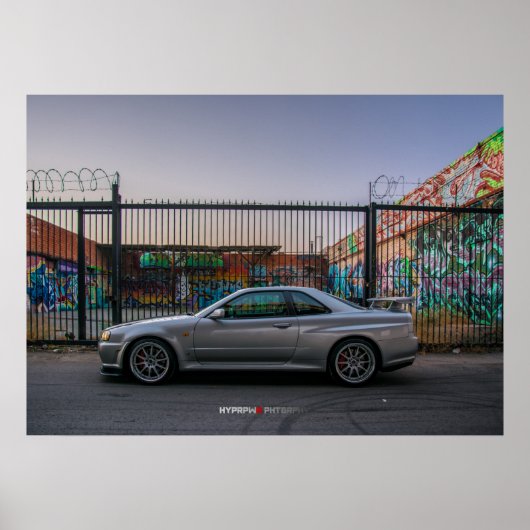 Nissan Skyline GT-R34 in Downtown Los Angeles Poster (Vorne)