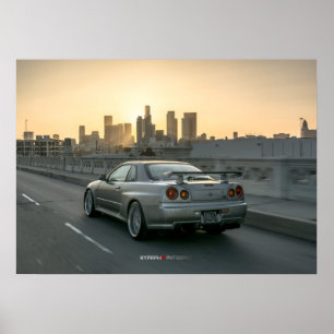 Nissan Skyline GT-R34 in Downtown Los Angeles Poster