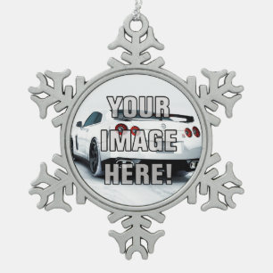Nissan Skyline GT-r Foto - addieren Sie Ihr Auto! Schneeflocken Zinn-Ornament