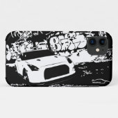 Nissan Skyline GTR mit Graffiti-Hintergrund Case-Mate iPhone Hülle (Rückseite (Horizontal))