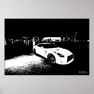 Nissan Skyline GTR Stadt-Schuss Poster