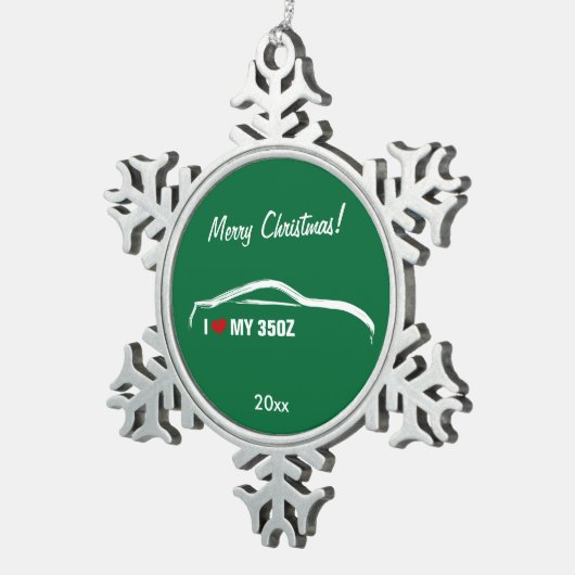 Nissans 350Z - Liebe I mein 350Z Schneeflocken Zinn-Ornament (Rechts)