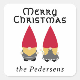 Nisse Folk - Personalisiert Quadratischer Aufkleber