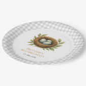 Nistendes Party segne die neutrale Babydusche des Pappteller (Schrägansicht)