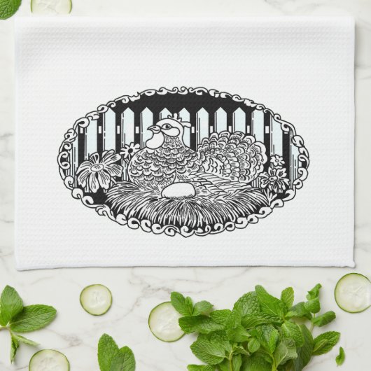 Nistkasten-Henne Geschirrtuch (Gefaltet)