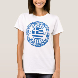 Nisyros, griechische Flagge T - Shirt der Frauen