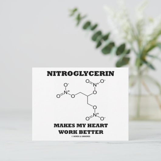 Nitroglycerin Makes My Heart Work Better Postkarte (Stehend Vorderseite)