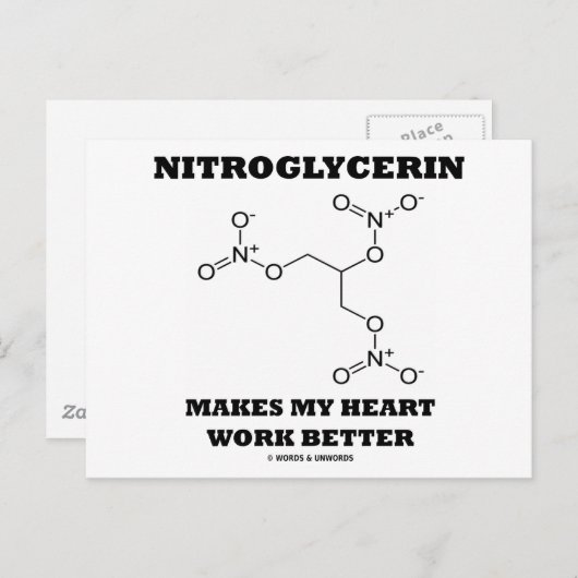 Nitroglycerin Makes My Heart Work Better Postkarte (Vorne/Hinten)