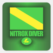 Nitrox Diver Quadratischer Aufkleber (Vorderseite)