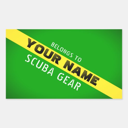 NITROX FLAG. MARK-AUSRÜSTUNG MIT PERSÖNLICHEM NAME RECHTECKIGER AUFKLEBER (Vorderseite)