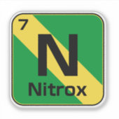 Nitrox Scuba Diver Flag Periodic Table Sticker (Vorderseite)