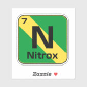 Nitrox Scuba Diver Flag Periodic Table Sticker (Blatt)