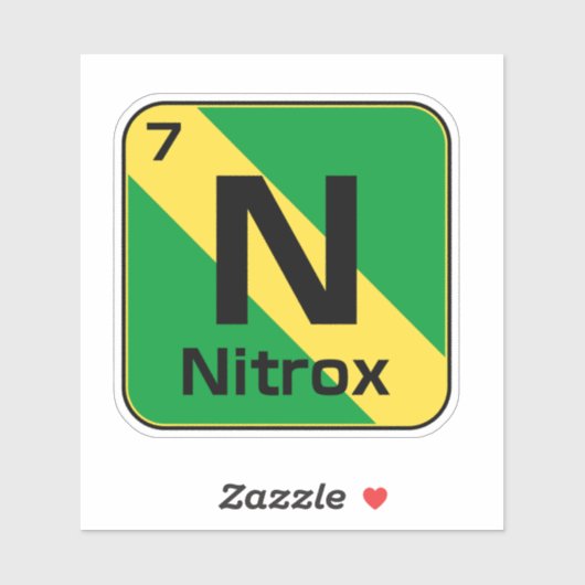 Nitrox Scuba Diver Flag Periodic Table Sticker (Blatt)