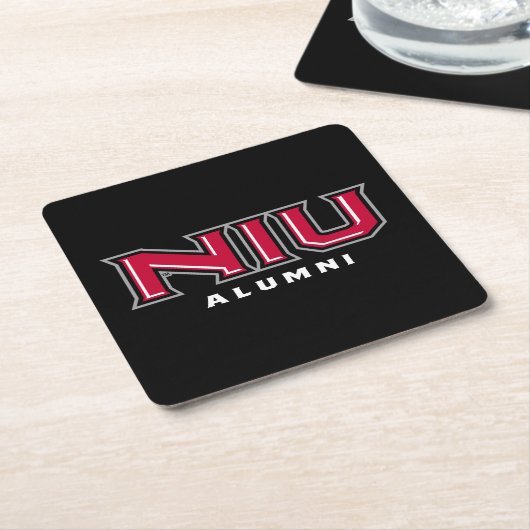 NIU Alumni Rechteckiger Pappuntersetzer (angewinkelt)