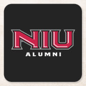NIU Alumni Rechteckiger Pappuntersetzer (Vorderseite)