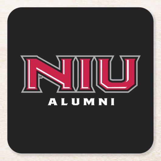 NIU Alumni Rechteckiger Pappuntersetzer (Vorderseite)