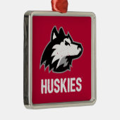 NIU Huskies Distressed Ornament Aus Metall (Rechts)