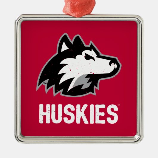 NIU Huskies Distressed Ornament Aus Metall (Vorne)