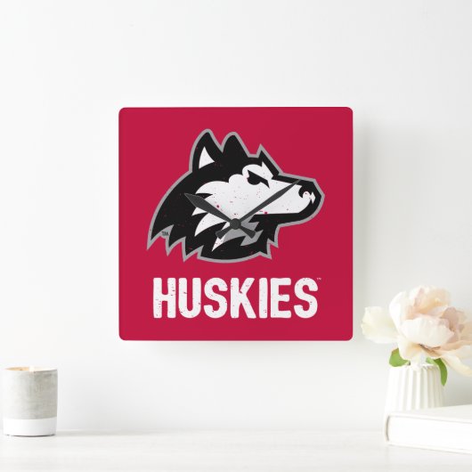 NIU-Huskies gestört Quadratische Wanduhr (Zuhause)