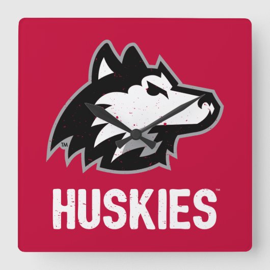 NIU-Huskies gestört Quadratische Wanduhr (Vorderseite)