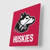 NIU-Huskies gestört Quadratische Wanduhr (Winkel)