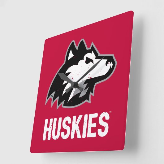 NIU-Huskies gestört Quadratische Wanduhr (Winkel)