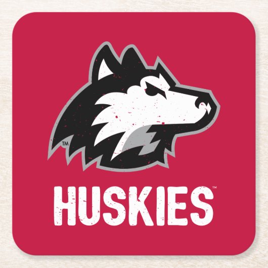NIU-Huskies gestört Rechteckiger Pappuntersetzer (Vorderseite)