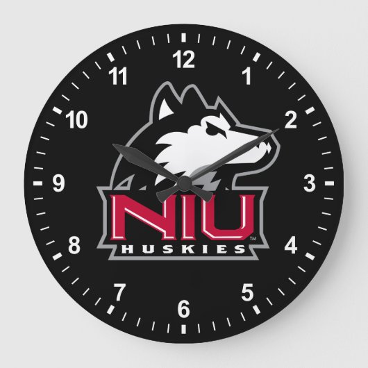 NIU Huskies Große Wanduhr (Vorderseite)