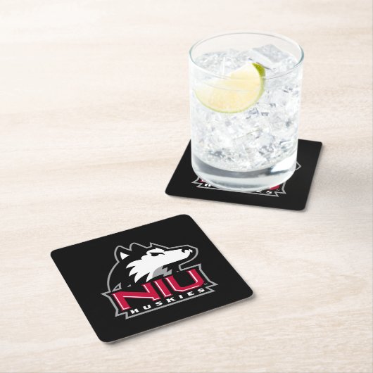 NIU-Huskies Rechteckiger Pappuntersetzer (Vor Ort)