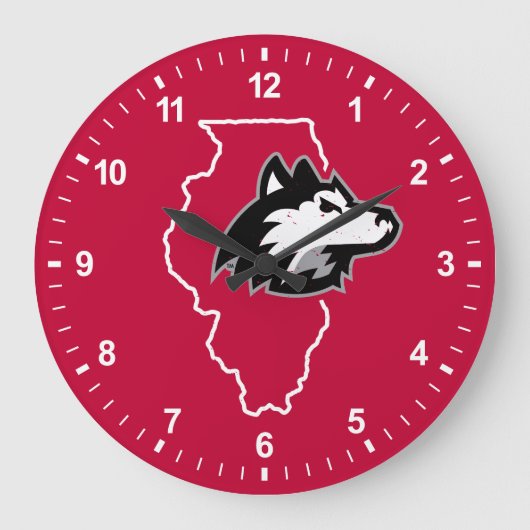 NIU Huskies State Love Große Wanduhr (Vorderseite)
