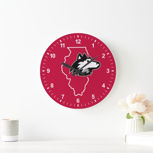 NIU Huskies State Love Große Wanduhr (Zuhause)