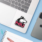 NIU Huskieses Wordmark Aufkleber (Laptop mit iPhone)