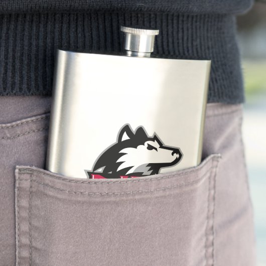 NIU Huskieses Wordmark Flachmann (Beispiel)