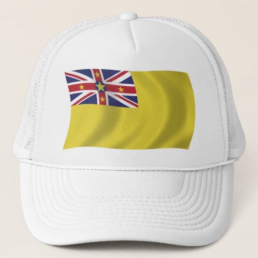 Niue Flag Hat Truckerkappe (Vorderseite)