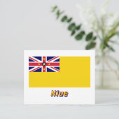 Niue Flag mit Name Postkarte (Stehend Vorderseite)