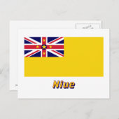 Niue Flag mit Name Postkarte (Vorne/Hinten)