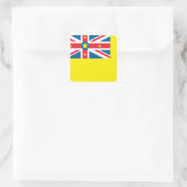 Niue Flag Quadratischer Aufkleber (Tasche)