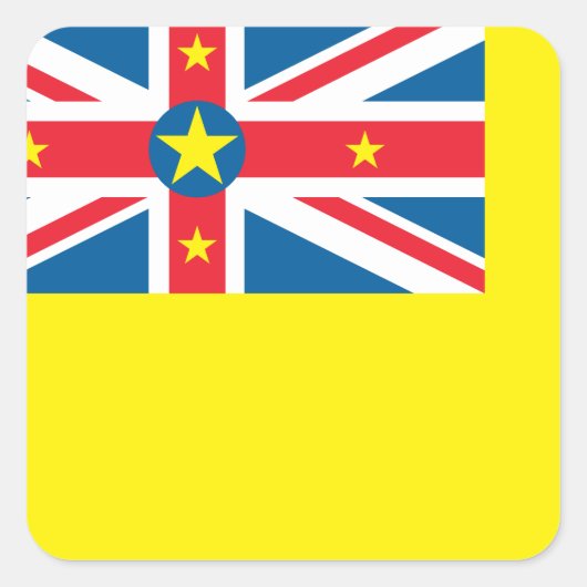 Niue Flag Quadratischer Aufkleber (Vorderseite)