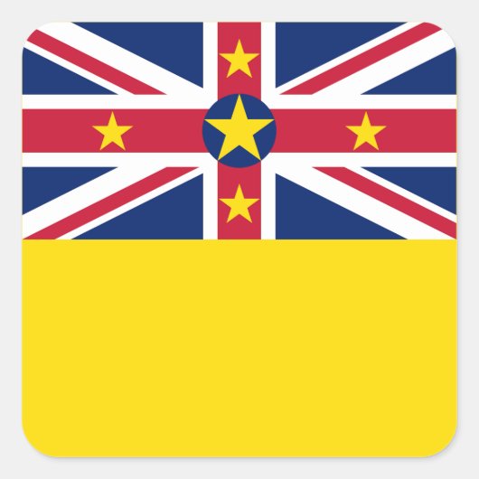 Niue Flag Quadratischer Aufkleber (Vorderseite)